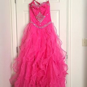 Barbie pink ruffle prom dress